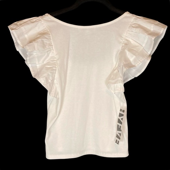 Hyfve Off White Ruffle Sleeve Women's Top - Picture 2 of 7